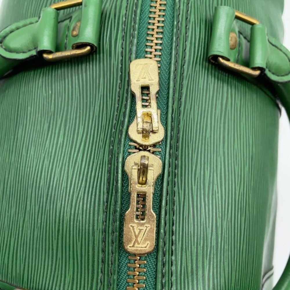 LOUIS VUITTON Green Epi Leather KeepAll Boston Travel Duffle Bag VI881 LV55 - Picture 6 of 15